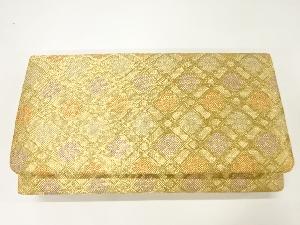 リサイクル　襷に花模様織出し和装バッグ